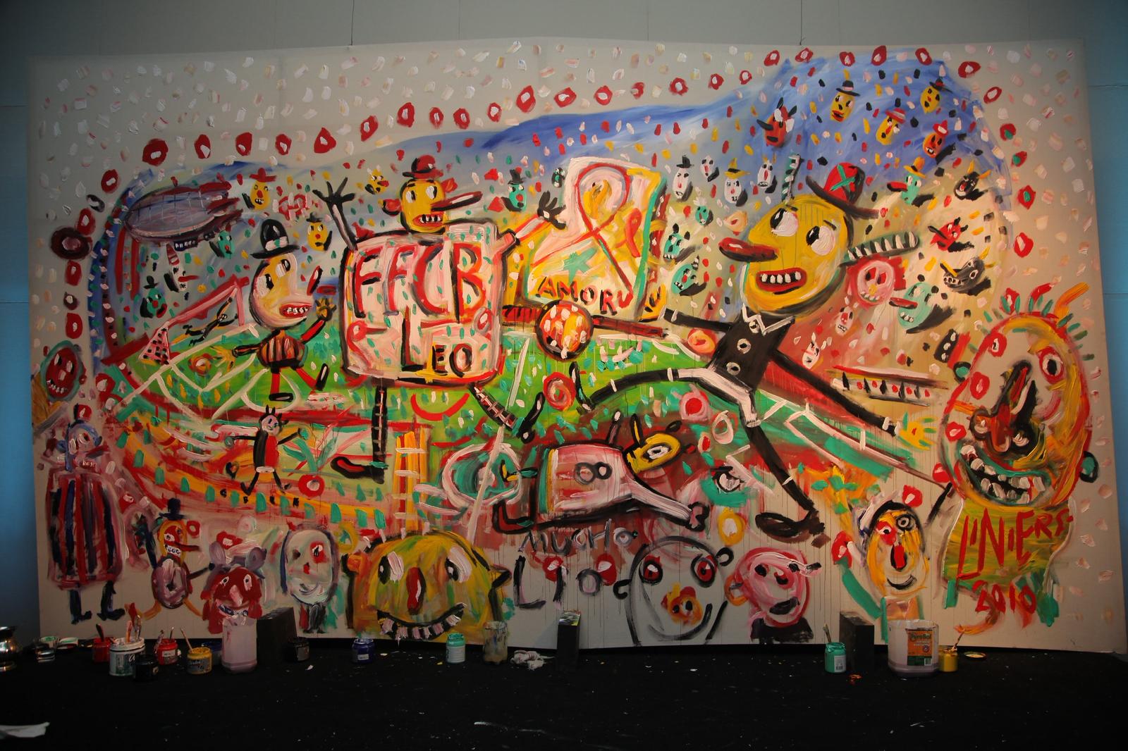 Mucho Lío — collaborative painting by Liniers with intervention by Lionel Messi